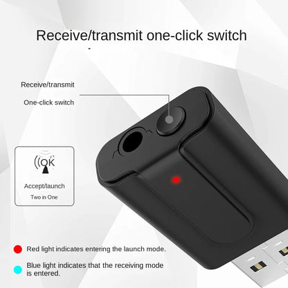 T10 2-in-1 Bluetooth Receiver Transmitter for Vintage Audio Systems, Computers, TVs, Headphones - AUX Audio Converter