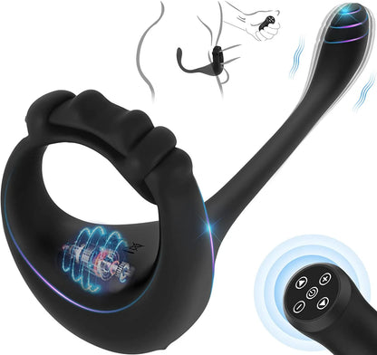 Anal Plug Butt Stimulator Masturbator Cock Ring Male Vibrator Penis Ring Male Prostate Massager Remote Control Sex Toy for Men