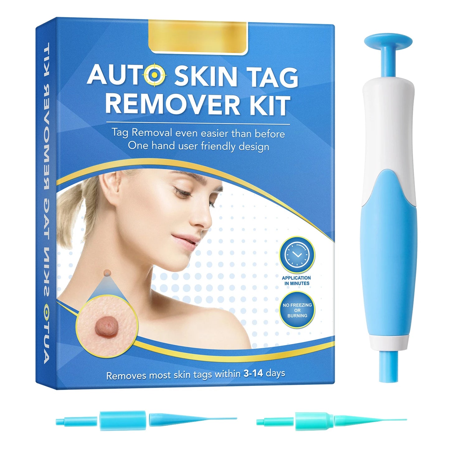 2 IN 1 Auto Skin Tag Remover Kit Micro Skin Tag Removal Device Adult Mole Stain Wart Remover Face Care Skincare Pen Removal Set