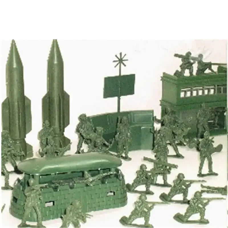 56PCS 5CM Military Soldiers Model Set Sand Table Scenario Kit Figures Accessories Model for Kids Children Christmas Gift Toys