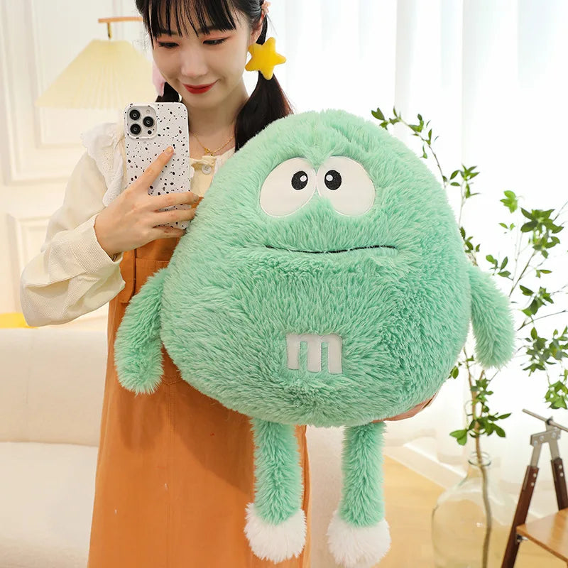 Soft M Bean Chocolate Candy Plush Toy Funny M&ms Anime Figure Doll Children's Bed Soft Sleeping Pillow Girl Cushion Gift Decor