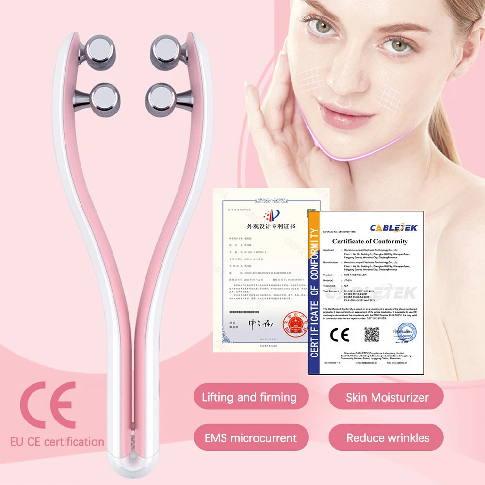 EMS Face Lifting Roller Double Chin V Face Shape Facial Massager Chin Cheek Slim Slim Face Lifting Belt Skin Care Tool