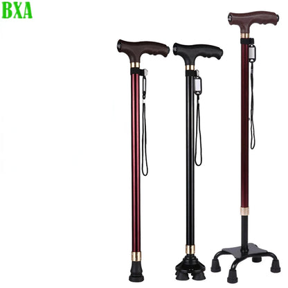 Non-slip Telescopic Walking Stick for The Elderly Mothers Fathers Limited Mobility Led Light Walk Cane Aluminium Metal Crutches