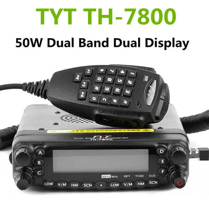 TYT TH-7800 Car Radio Walkie Talkie Dual Band 136-174/400-480MHz 50W VHF/40W UHF 50W Mobile Transceiver TH7800 Two Way Radio