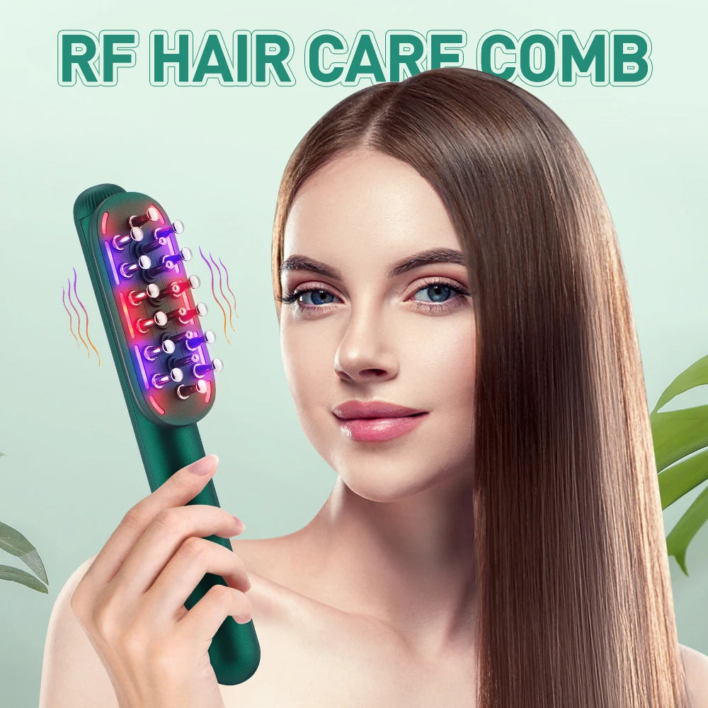 EMS Massage Comb Electric Laser Hair Growth Comb Anti Hair Loss Massage Therapy Infrared Radio Frequency Red Purple Light