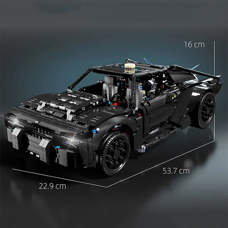 1828Pcs Technical MOC Bat Black Super Racing Car Model Building Blocks City Speed Sport Vehicle Supercar Bricks Toy For Kid Gift