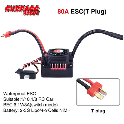 SURPASSHOBBY ESC 150A 80A 120A 25A 35A 45A 60A Waterproof for 1/8 1/10 1/12 RC Car Brushless Motor