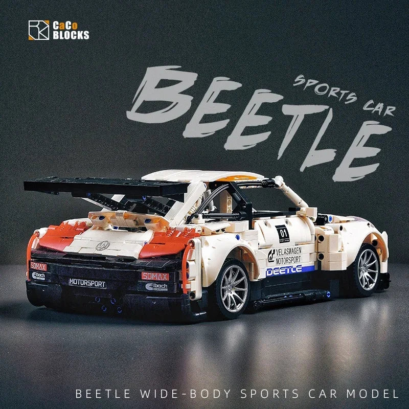 1785PCS Technical MOC White Beetle Car 10252 Building Blocks Assemble Bricks Toys Classic Vehicle with Motor Gifts For Kids Boy