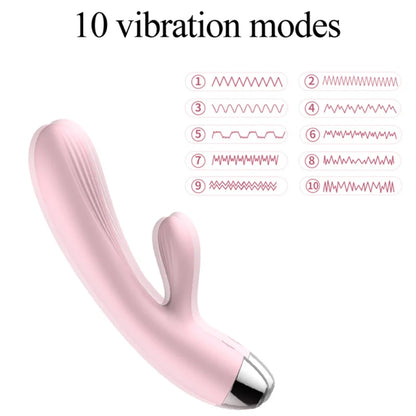 1PCS G-Spot Dildo Rabbit Vibrator Warming Dual Vibration Silicone Waterproof Female Vagina Clitoris Massager For Women