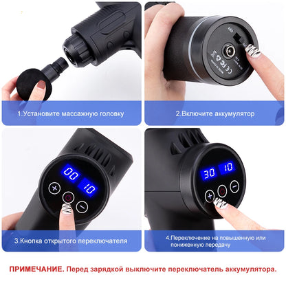 New Massage Stick High Frequency Massage Gun Body Muscle Relaxation Electric Massager with Portable Bag Therapy Gun fitness