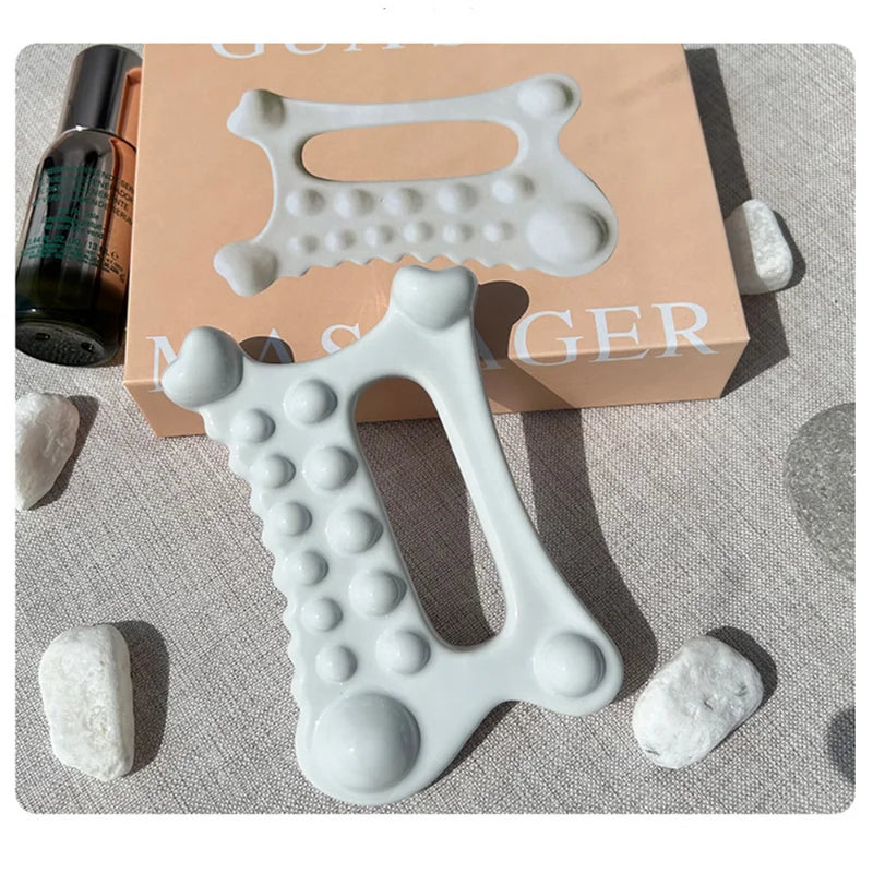 BXA Ceramic Gua Sha Scraper Board Face Massager Gua Sha Tools For Face Lift Slimmer Skin Tightening Facial SPA Massage Tool