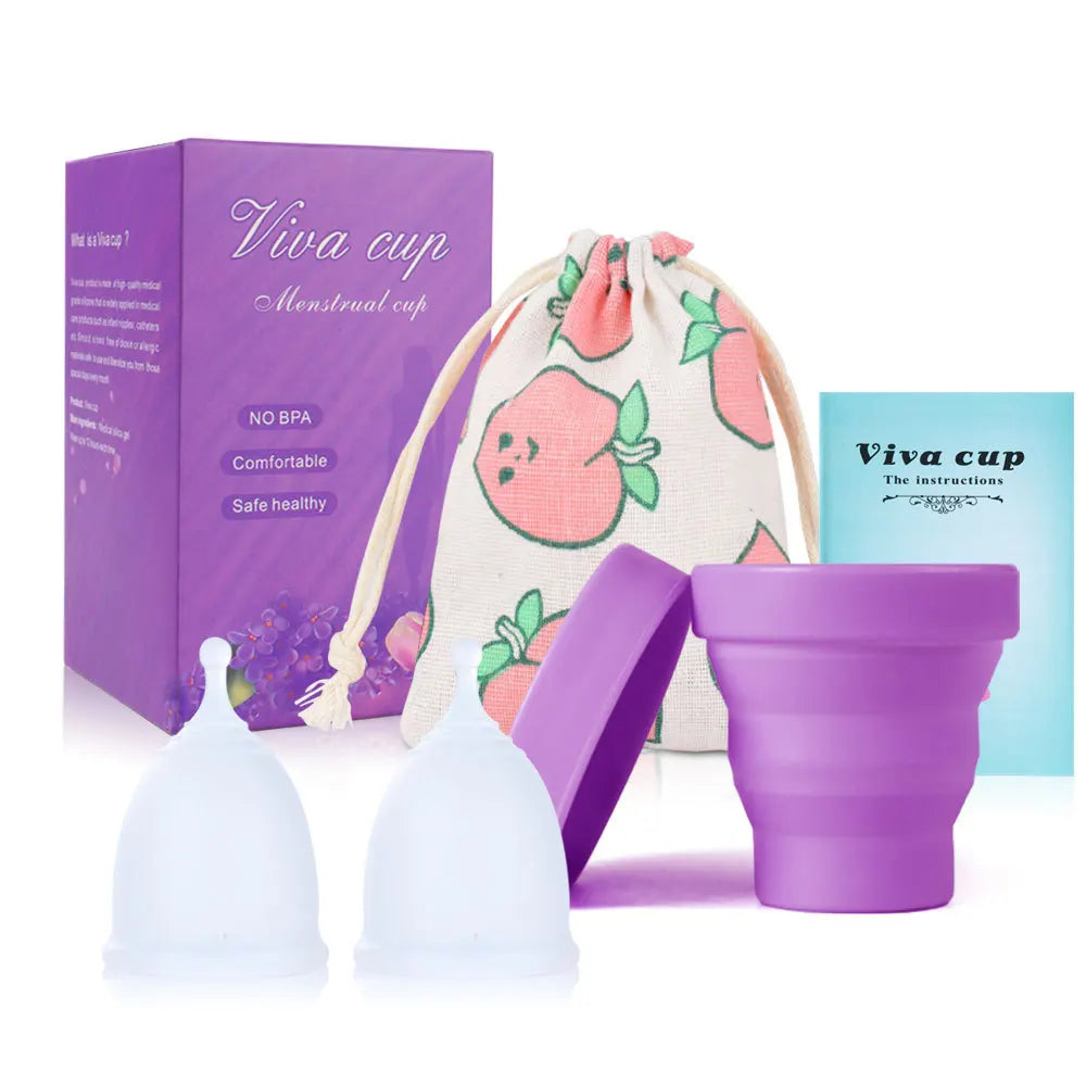 Silicone Menstrual Cup Medical Grade Sterilizer Feminine Hygiene Menstrual Cup Sterilizing Menstrual Period Cup for Women Lady