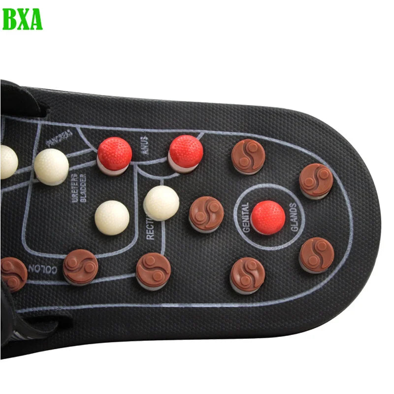 BXA 1 Pair Feet Massage Slippers Cobblestone Foot Reflexology Acupuncture Therapy Massager Walk Stone Shoes Massager