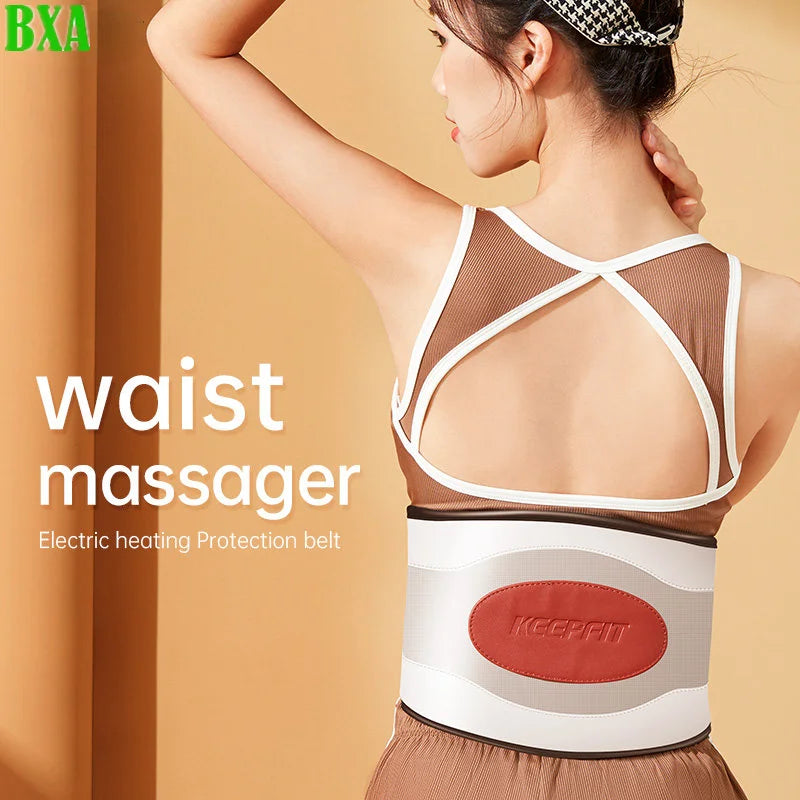 Electric Waist Back Massager Support Effectively Release Vibration Heating Relieve Pain Traditional Graphene Bianstone Massage