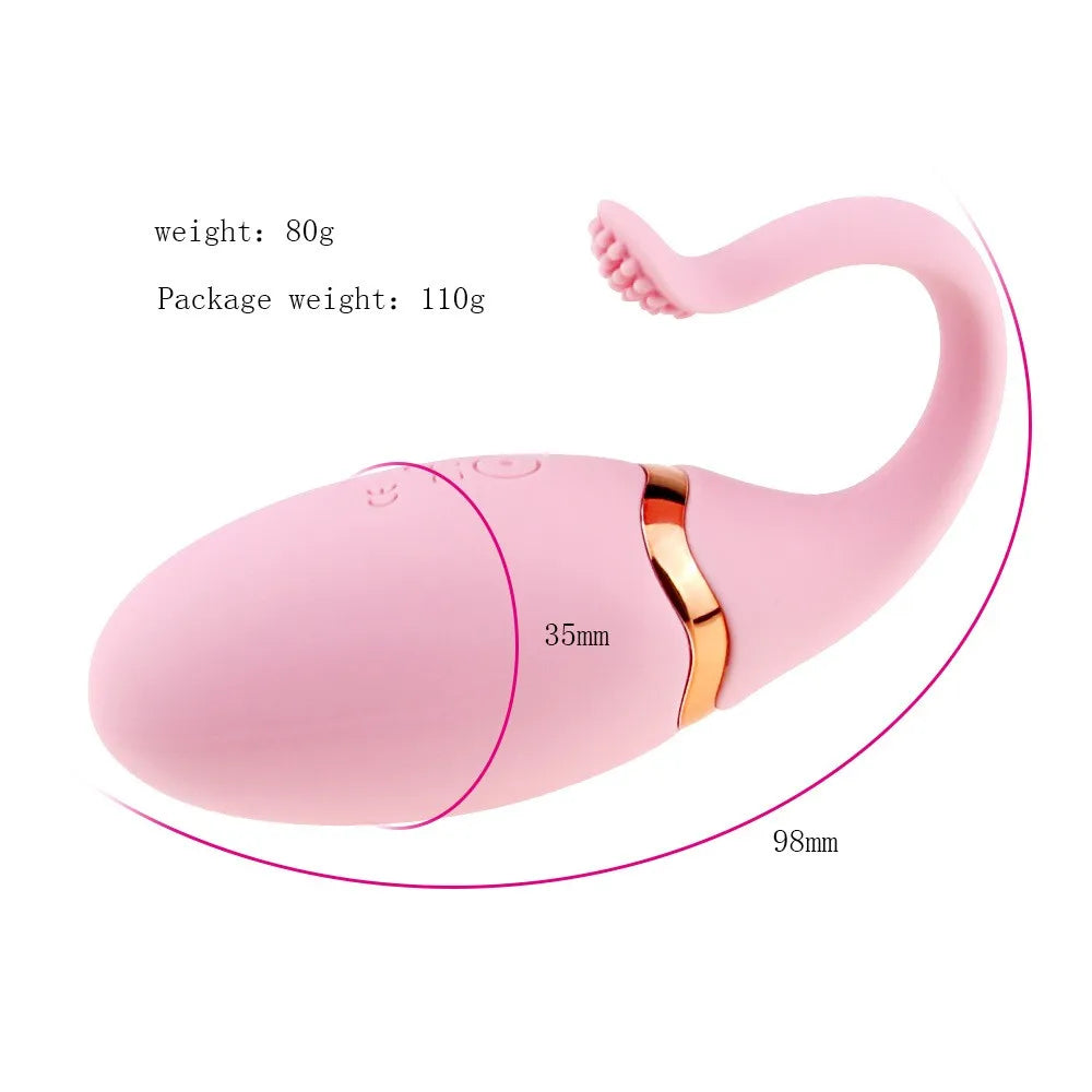 Tadpole Masturbator Vibrator Remote Control Silicone 10-Frequency Vibration Dual-Vibrator G spot Clitoris Massager for Women