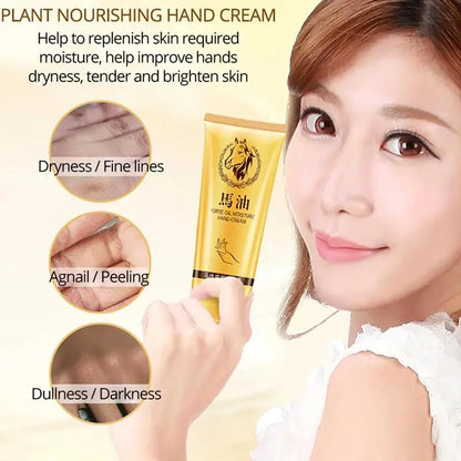 1pc 30g Moisturizing Horse Oil Hand Cream Preventing Dryness Hand Care Hydrating Cream Anti-Cracking Nourishing Hand Cream