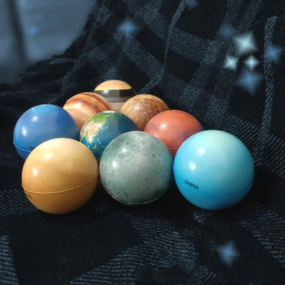 9pcs Child Mini Planet Bouncy Ball Moon Star Globe Universe Model Early Educational Toy Kid Galaxy Cognition Elastic Sponge Gift