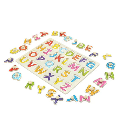 Alphabet Puzzle ABC Wooden Jigsaw Puzzle Toy Children Kids Early Education Learning Aids 1-3 Years Old Learning Educational Gift