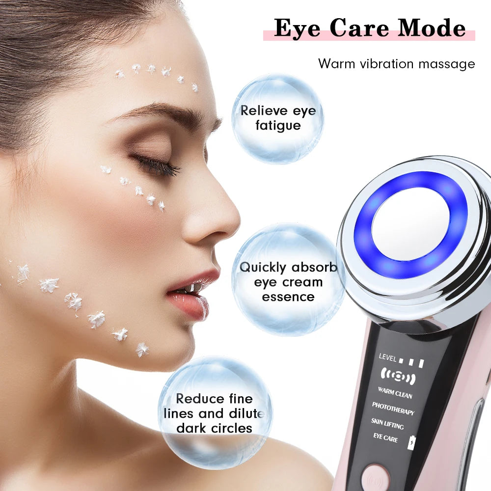 NEW Face Massager Skin 5 In 1 Rejuvenation Massage LED Face Lift Beauty Vibration Anti-wrinkle Anti-aging Radio Frequency