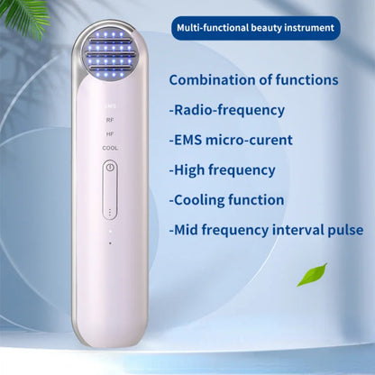 Cold Machine Facial Massager EMS Face Lifting Anti Aging LED Light Therapy Anti Wrinkle Multi-polar Cold Skincare Beauty