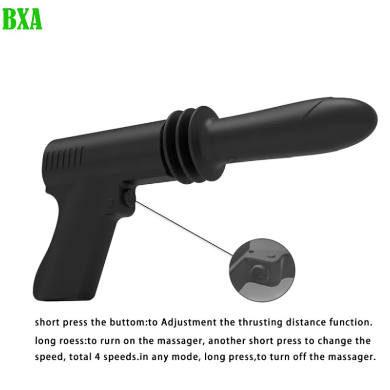 1PCS Sex Pistols 4-Vibration Modes G-Spot Dildos Pistol Automatic Telescopic Gun Masturbation Sex Toys for Woman Female