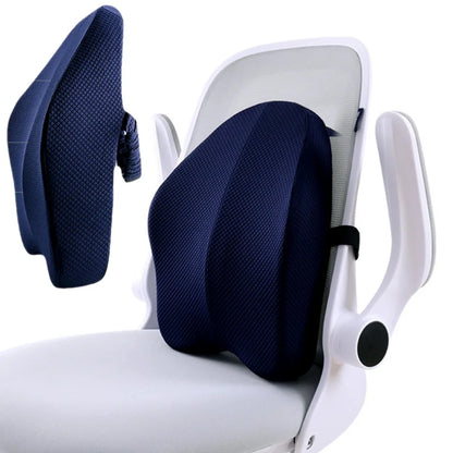 2pc Memory Foam Massage Pillow Seat Cushion Orthopedic Coccyx Office Chair Cushion Waist Back Lumbar Support Car Seat Hip Pad