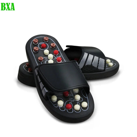 BXA 1 Pair Feet Massage Slippers Cobblestone Foot Reflexology Acupuncture Therapy Massager Walk Stone Shoes Massager