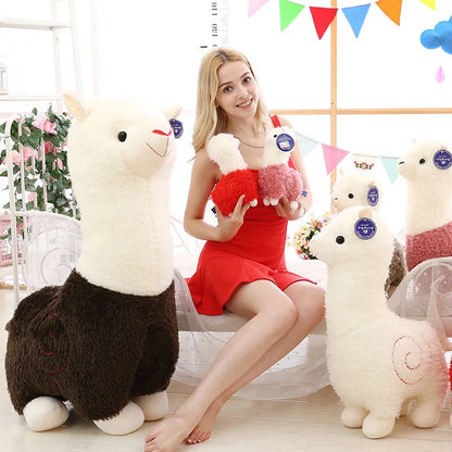 28-65cm Big Alpaca Plush Toy 5 Colors Cute Animal Doll Soft Cotton stuffed doll Home office decor Kids girl Birthday Xmas Gift