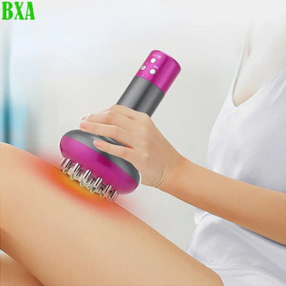 Electric 6 Speed Meridian Brush Rechargeable Microcurrent Vibration Heating Therapy Anti Cellulite Body Slimming Massager Guasha