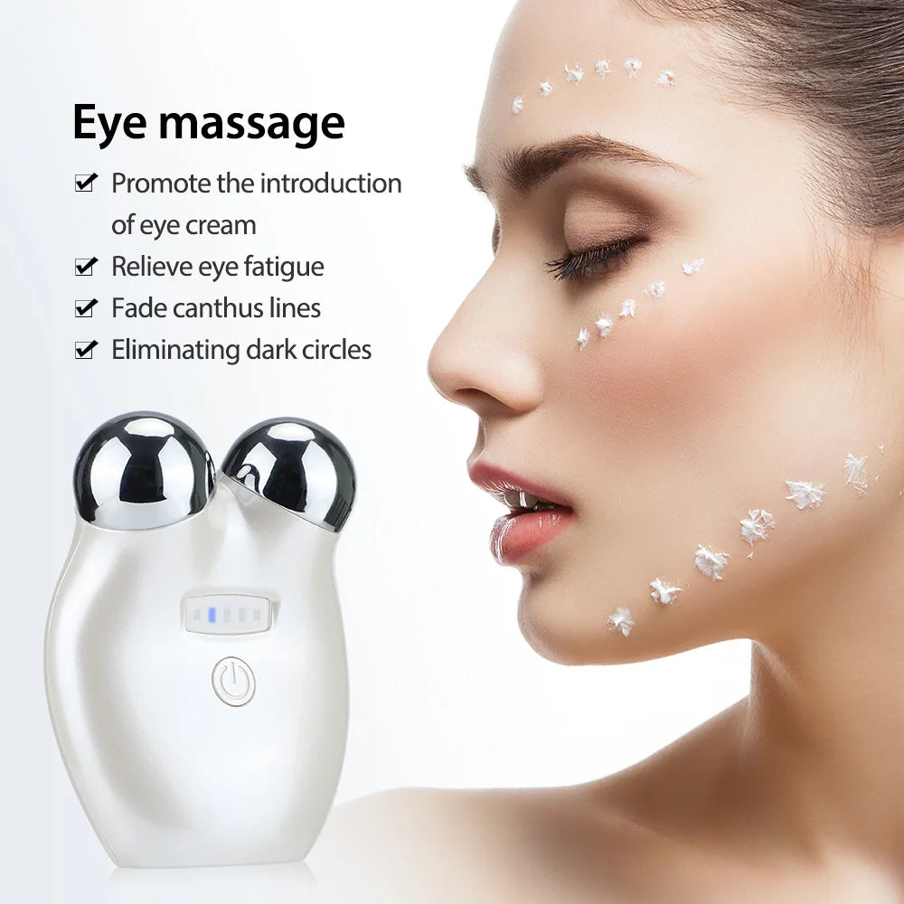 EMS Electronic Beauty Instrument Micro Current Rejuvenation Instrument 3D Roller Lift Tight Eye Facial Massage