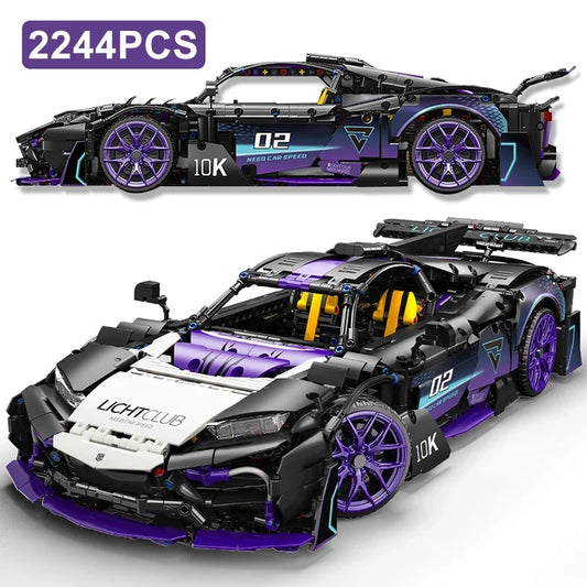 2244Pcs Technical MOC Racing Sport Car Model Building Blocks High Tech 1:10 One Famous Speed Vehicle Bricks Toys Kids Adult Gift