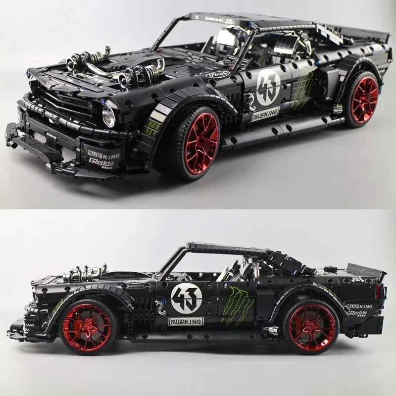 2943PCS MOC Mustang Hoonicorn V2 1:8 Car Building Blocks Ken Block Vehicle 22970 Assemble Bricks Toys Gift for Boy Kids