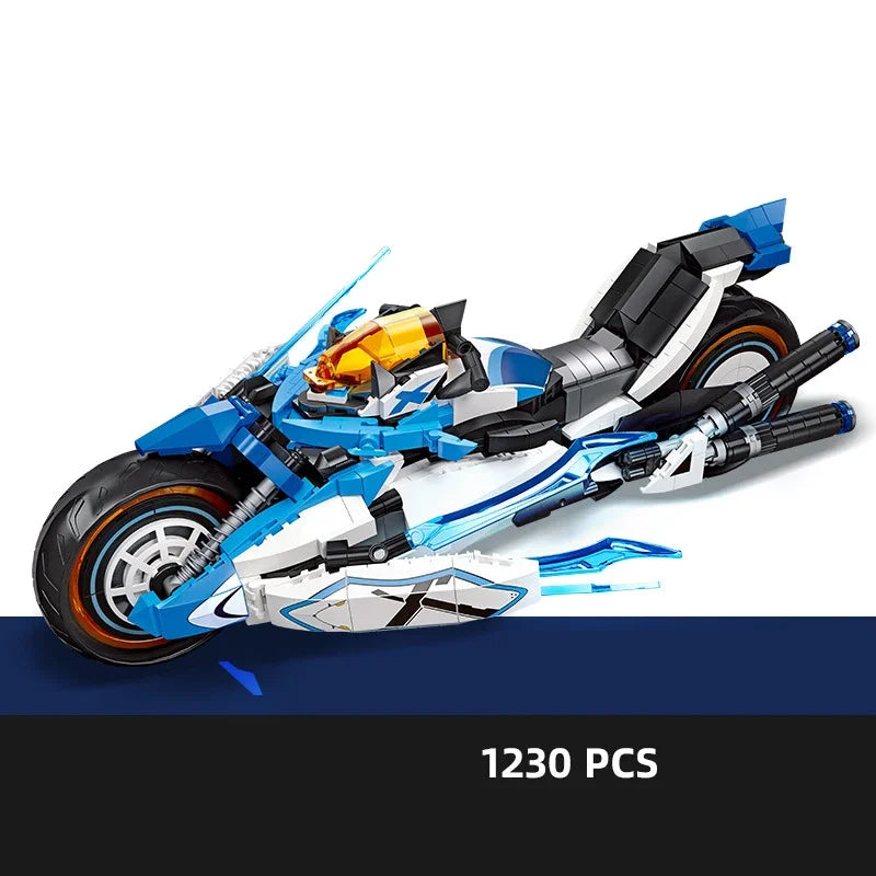 Technical 1230Pcs Locomotive Motorcycle Racing Car Model Building Blocks City Punk Kids Gift Motorbike Speed Vehicle Bricks Toys