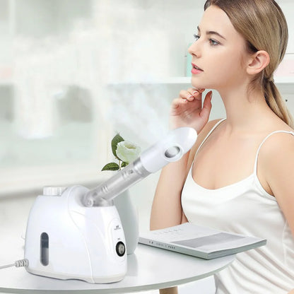 Facial Steam Vaporizer Facial Heat Mist Sprayer Nano Ozone Humidifier Moisturizes Skin Pores Cleansing Sauna Spa Facial Steamer