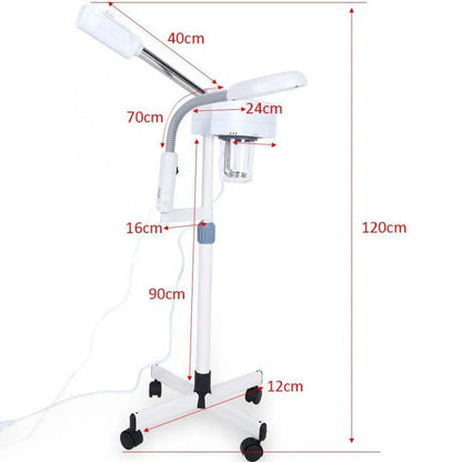 Facial Steamer LED 5X Magnifying Floor Lamp Machine Multifunction Spa Professional Face Sprayer Humidifier