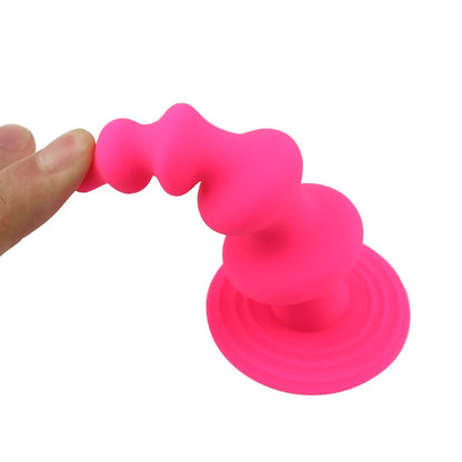 1PCS Soft 100% Silicone 4-Beads 10-Speed Vibrating Anal Plug Anal Beads Masturbator Vibrator Sex Toys for Couple Men/Women