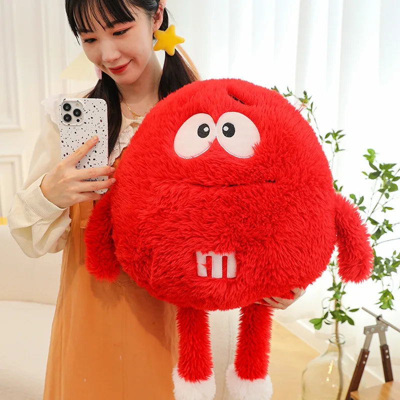 Soft M Bean Chocolate Candy Plush Toy Funny M&ms Anime Figure Doll Children's Bed Soft Sleeping Pillow Girl Cushion Gift Decor