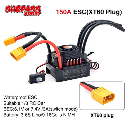 SURPASSHOBBY ESC 150A 80A 120A 25A 35A 45A 60A Waterproof for 1/8 1/10 1/12 RC Car Brushless Motor