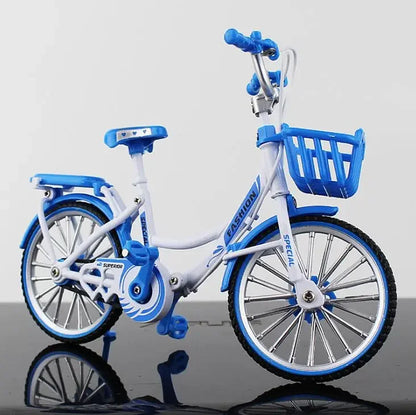 1:10 Mini Alloy Bicycle Model Diecast Metal Finger Mountain Bike Racing Toy Bend Road Simulation Collection Toys for Children