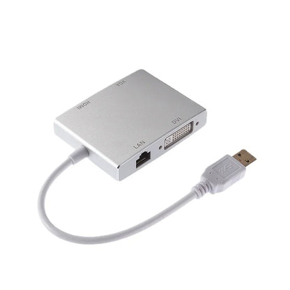 USB3.0 To HDMI/VGA/DVI+RJ45 Extender - 1080P Quad Display Adapter