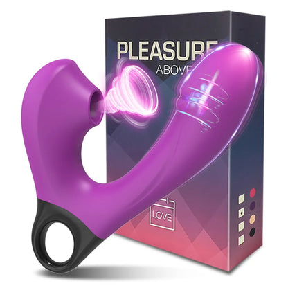 Strong Shock Dildo Massage Stick 10 Frequency Vibration 5 Sucking Modes Female G-Spot Clitoris Stimulation Vibrator Sex Toys