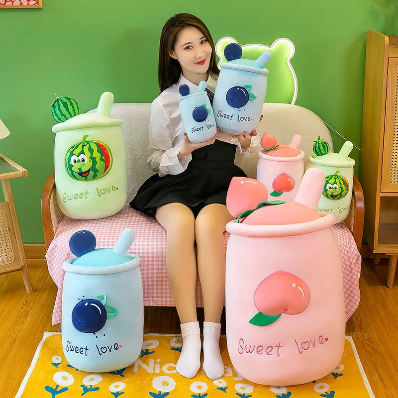 1pcs 24cm-50cm New Milk Tea Cup Plush Toy Large Fruit Cup Throw Pillow Doll Girl Children Birthday Gift Wholesale