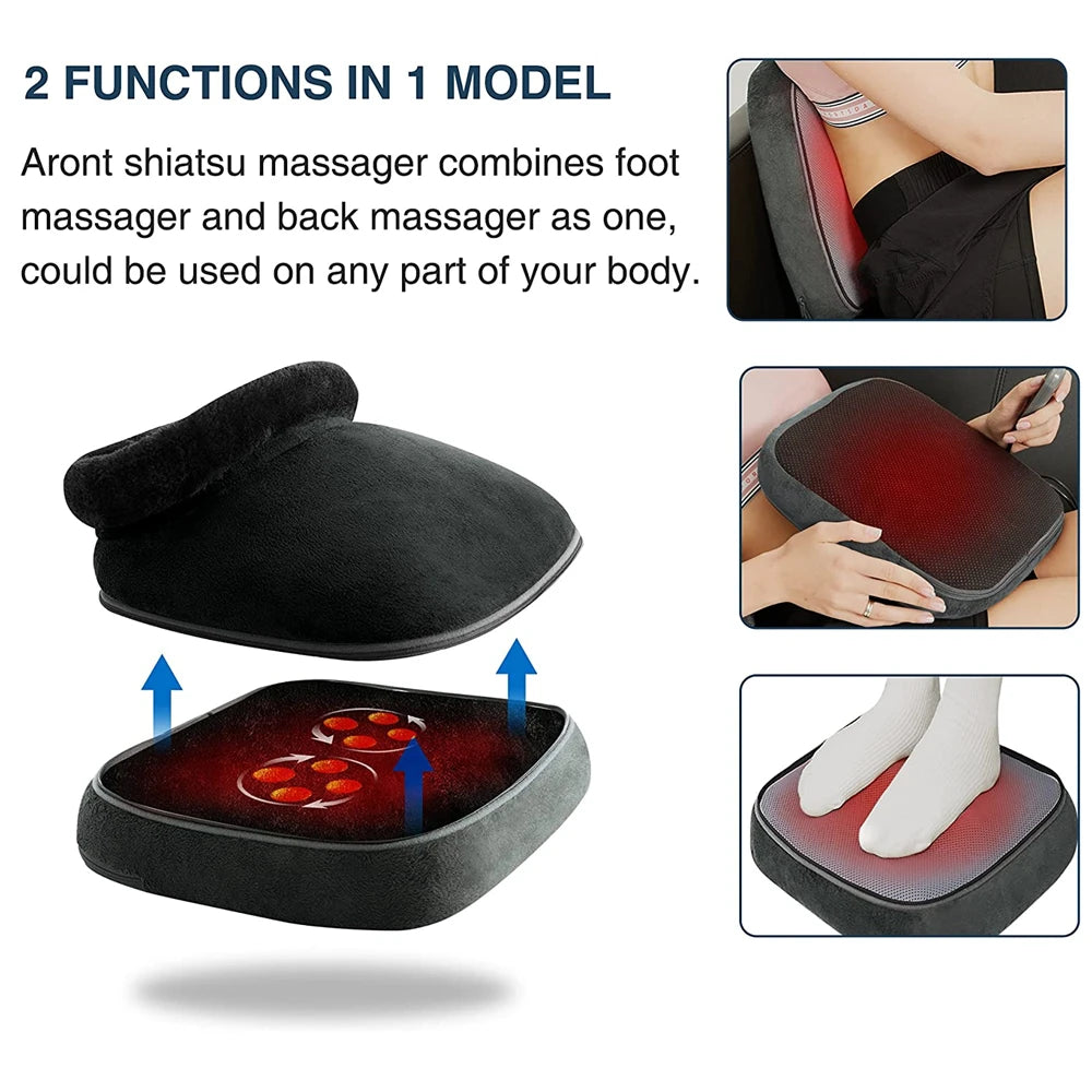 Washable Foot Massager with Hot Deep Kneading Provides Relief To Tired Muscles In A Multi-level Setting for The Home or Office