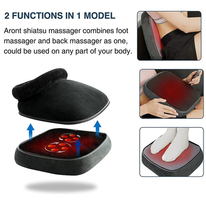 Washable Foot Massager with Hot Deep Kneading Provides Relief To Tired Muscles In A Multi-level Setting for The Home or Office