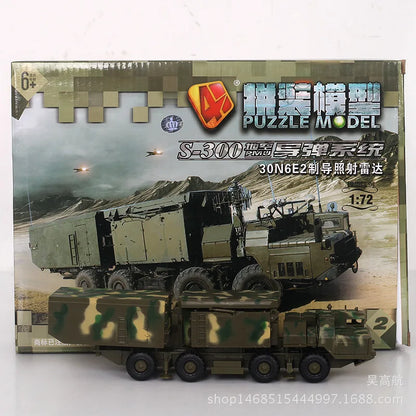 4D 1/72 Assemble Moldel Truck PMU Missile Systems Guided irradiation Radar Vehicle Plastic Puzzle Building Kit Military Car Toys