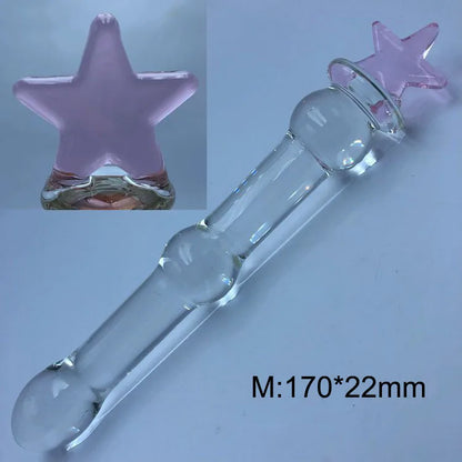 1PCS Anal Sex Toys Magic Wand Crystal Glass Stick Fake Parasol Anal Plug (S/M) Masturbation Dildos Sex Toy for Women Men Female