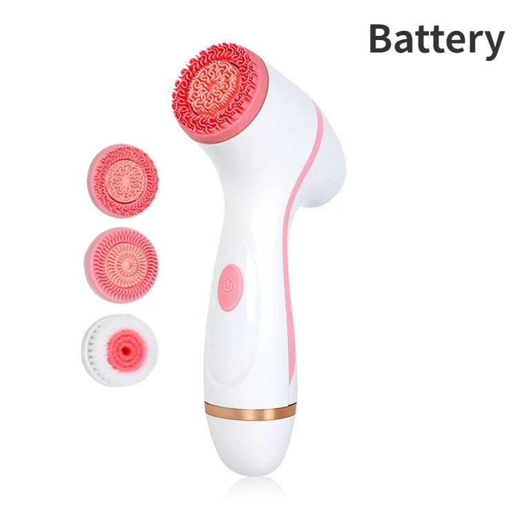 3 In 1 Sonic Facial Cleansing Brush Face Spin Brush Set Facial Spa System For Skin Deep Cleaning Remove Blackhead Machine