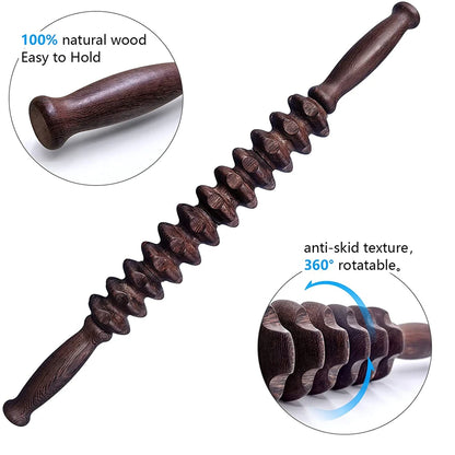 Wooden Exercise Roller Gua Sha Handheld Cellulite Blasters Sports Injury Body Trigger Point Muscle Roller Sticks Massager