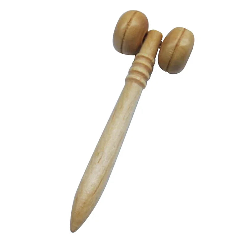 1PC Wooden Massager Essential Oil Massage Stick Body Spa Meridian Tapping Massage Hammer Therapy Relaxation Round Ball Massager