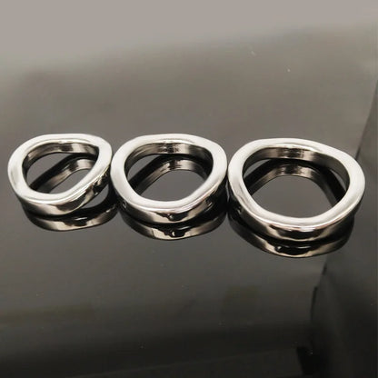 1pcs 40-55mm Stainless Steel Lock Sperm Ring, Cock Ring, Male Penis Ring Exerciser Curved Scrotum Bondage Stretching Ring